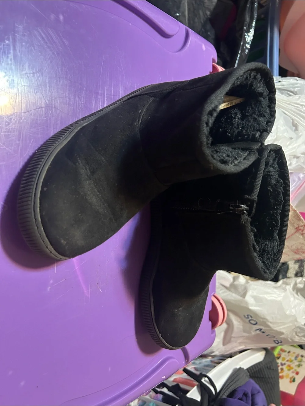 Cat & Jack Black Kids Rain & Snow Boots